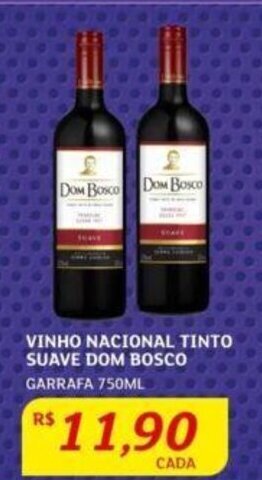 Assaí Atacadista VINHO NACIONAL TINTO SUAVE DOM BOSCO GARRAFA 750ML oferta