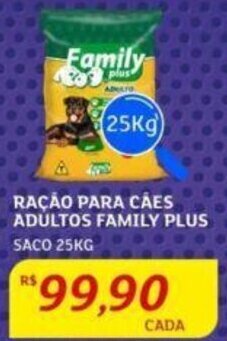 Assaí Atacadista RAÇÃO PARA CÃES ADULTOS FAMILY PLUS SACO 25KG oferta