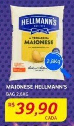 MAIONESE HELLMANN'S BAG 2,8KG
