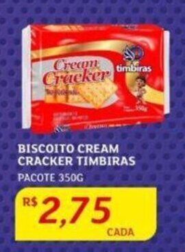 Assaí Atacadista BISCOITO CREAM CRACKER TIMBIRAS PACOTE 350G oferta