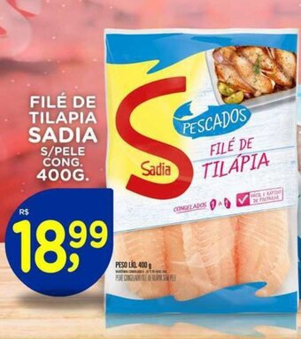 Andorinha Hipermercado FILÉ DE TILAPIA SADIA S/PELE CÔNG. 400G. oferta