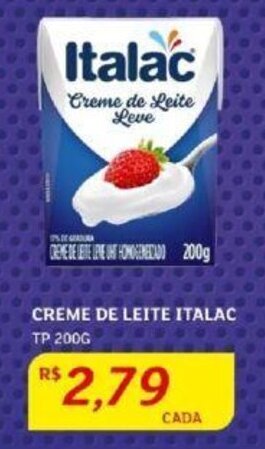 Assaí Atacadista CREME DE LEITE ITALAC TP 200G oferta