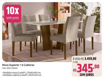 Deltasul Mesa Suporte + 6 Cadeiras oferta