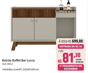 Deltasul Balcão Buffet Bar Lucca oferta