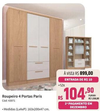 Deltasul Roupeiro 4 Portas Paris oferta