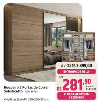 Deltasul Roupeiro 2 Portas de Correr Sofisticatto | cód: 36724 oferta