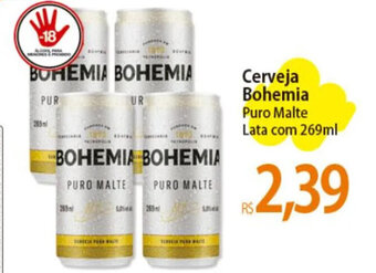 Atacadão Cerveja Bohemia Puro Malte Lata com 269ml oferta