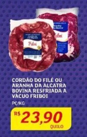 Assaí Atacadista CORDÃO DO FILÉ OU ARANHA DA ALCATRA BOVINA RESFRIADA A VACUO FRIBOI PC/KG oferta