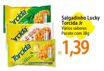 Salgadinho Lucky Torcida Jr Vários sabores Pacote com 38g