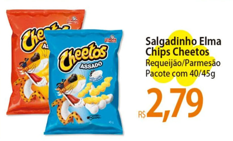 Salgadinho Elma Chips Cheetos Requeijão/Parmesão Pacote com 40/45g