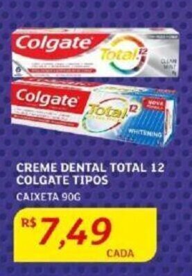Assaí Atacadista CREME DENTAL TOTAL 12 COLGATE TIPOS CAIXETA 90G oferta