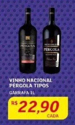 Assaí Atacadista VINHO NACIONAL PERGOLA TIPOS GARRAFA 1l oferta