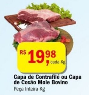 Capa de Contrafilé ou Capa de Coxão Mole Bovino Peça Inteira Kg