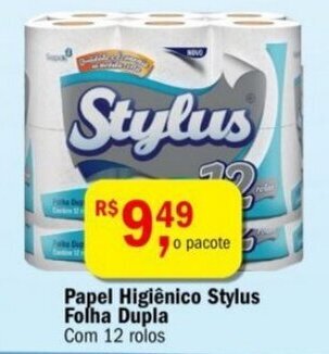 Ultrabox Papel Higiênico Stylus Folha Dupla Com 12 rolos oferta