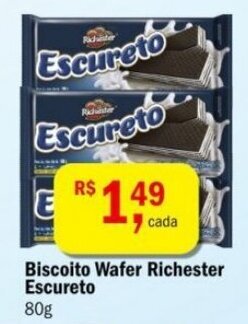 Biscoito Wafer Richester Escureto 80g