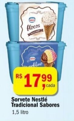Ultrabox Sorvete Nestlé Tradicional Sabores 1,5 litro oferta
