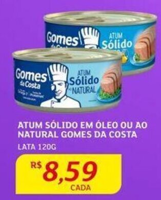 Assaí Atacadista ATUM SÓLIDO EM ÓLEO OU AO NATURAL GOMES DA COSTA LATA 120G oferta
