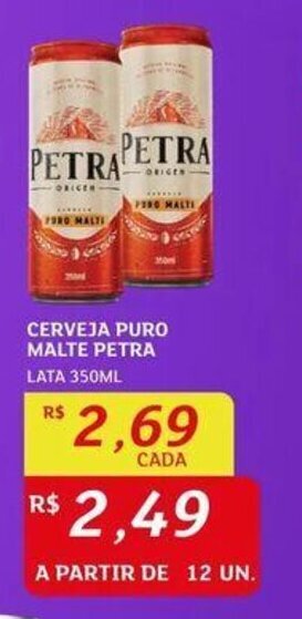 Assaí Atacadista CERVEJA PURO MALTE PETRA LATA 350ML oferta