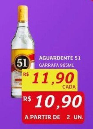 Assaí Atacadista AGUARDENTE 51 GARRAFA 965ML oferta