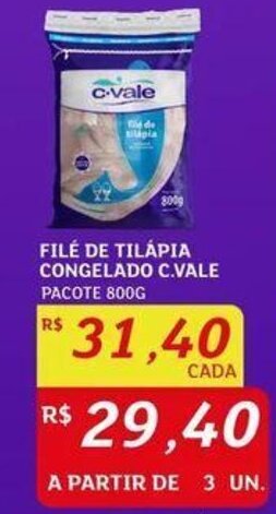 Assaí Atacadista FILÉ DE TILÁPIA CONGELADO C.VALE PACOTE 800G oferta