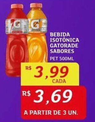 Assaí Atacadista BEBIDA ISOTÔNICA GATORADE SABORES PET 500ML oferta