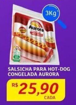 Assaí Atacadista SALSICHA PARA HOT-DOG CONGELADA AURORA 3Kg oferta