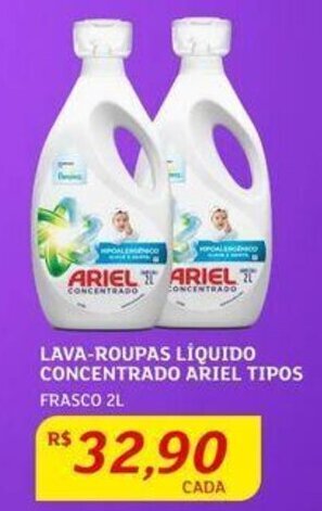 Assaí Atacadista LAVA-ROUPAS LÍQUIDO CONCENTRADO ARIEL TIPOS FRASCO 2L oferta