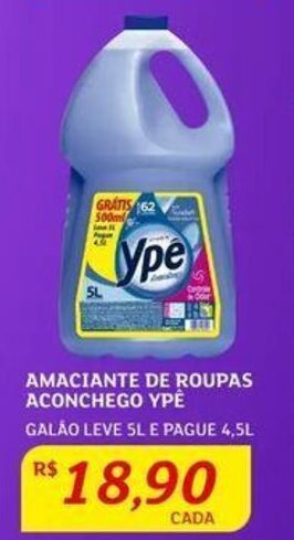 Assaí Atacadista AMACIANTE DE ROUPAS ACONCHEGO YPE GALÃO LEVE SL E PAGUE 4,5L oferta