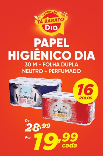 Dia PAPEL HIGIÊNICO DIA 30 M - FOLHA DUPLA NEUTRO - PERFUMADO oferta