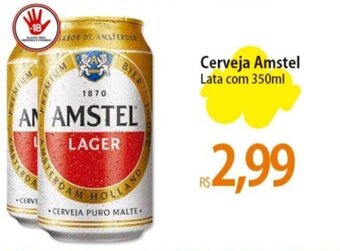 Atacadão Cerveja Amstel Lata com 350ml oferta