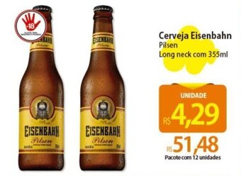 Atacadão Cerveja Eisenbahn Pilsen Long neck com 355ml oferta