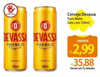 Atacadão Cerveja Devassa Puro Malte Lata com 350ml oferta