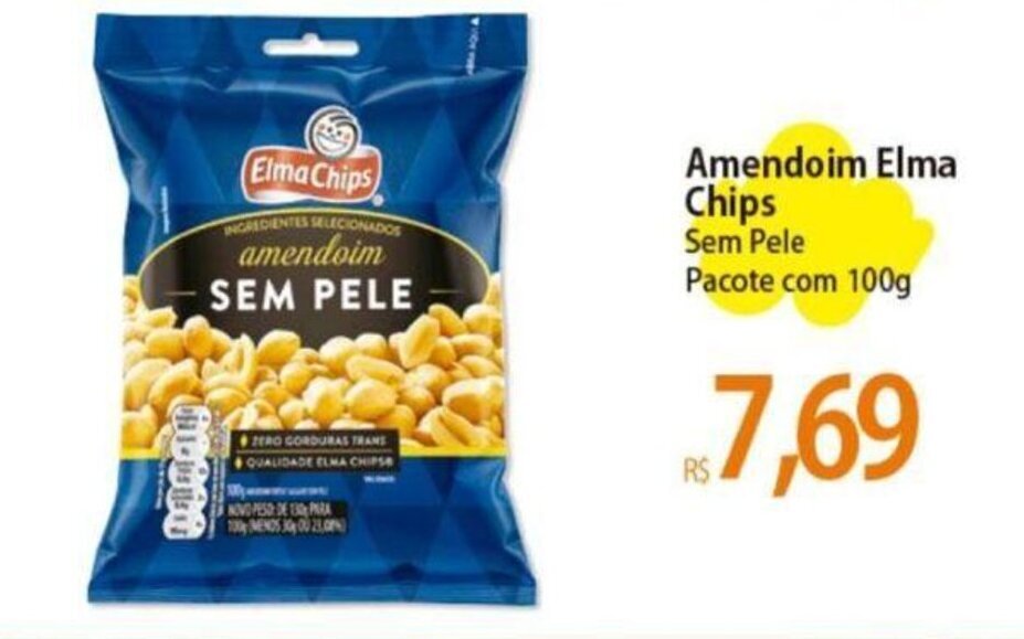 Amendoim Elma Chips Sem Pele Pacote com 100g oferta na Atacadão