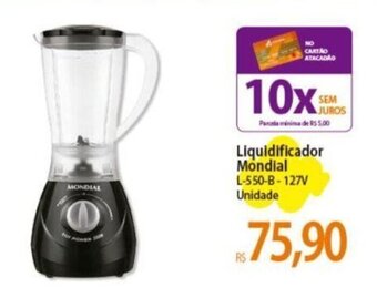 Atacadão Liquidificador Mondial L-550-B-127V Unidade oferta