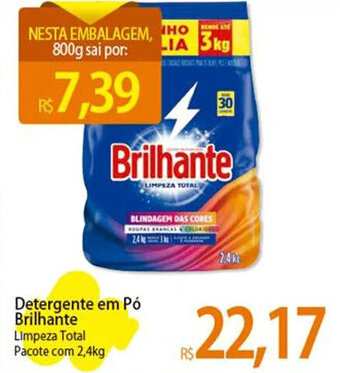 Atacadão Detergente em Pó Brilhante Limpeza Total Pacote com 2,4kg oferta
