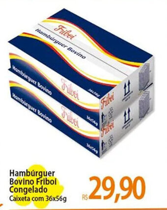 Atacadão Hambúrguer Bovino Friboi Congelado Caixeta com 36x56g oferta