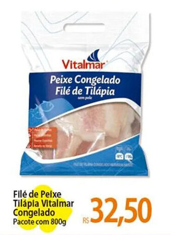 Atacadão Filé de Peixe Tilápia Vitalmar Congelado Pacote com 800g oferta