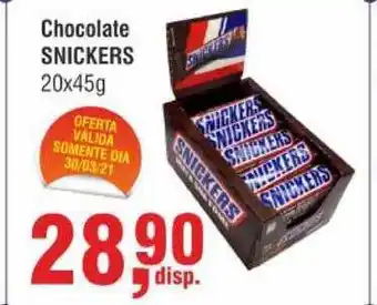 Higa Atacado Chocolate Snickers 20x45g oferta