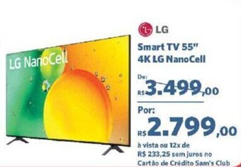 Sam's Club LG Smart TV 55" 4K LG NanoCell oferta
