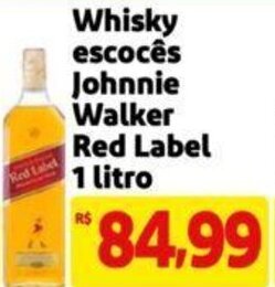 Extra Supermercado Whisky escocês Johnnie Walker Red Label 1 litro oferta