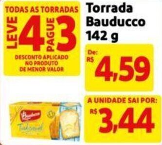 Extra Supermercado Torrada Bauducco 142 g oferta