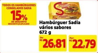 Extra Supermercado Hambúrguer Sadia vários sabores 672 g oferta