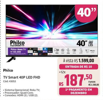 Deltasul Philco TV Smart 40P LED FHD Cód: 43053 oferta