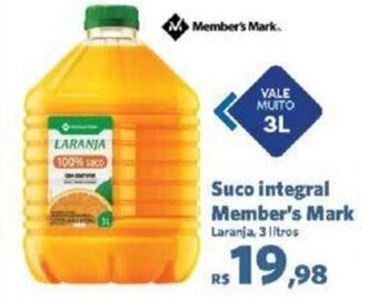 Sam's Club Suco integral Member's Mark Laranja, 3 litros oferta