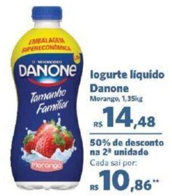 Sam's Club logurte líquido Danone Morango, 1,35kg oferta