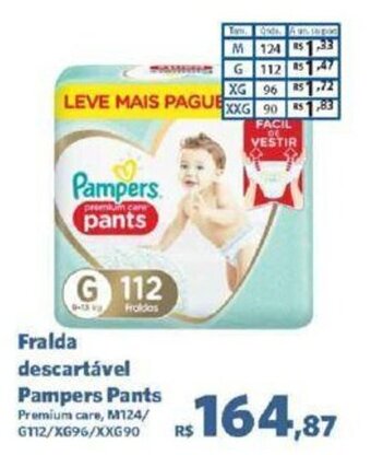 Sam's Club Fralda descartável Pampers Pants oferta