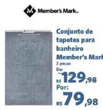 Sam's Club Conjunto de tapetes para banheiro Member's Mark 2 peças oferta