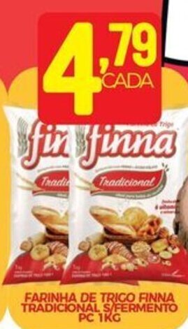 FARINHA DE TRIGO FINNA TRADICIONAL S/FERMENTO PC 1KG