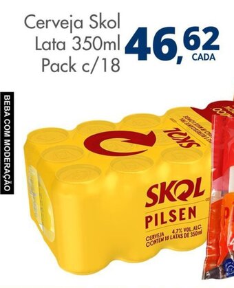 Delta Supermercados Cerveja Skol Lata 350ml Pack c/18 oferta