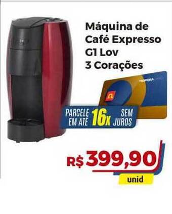 Hiper Moreira Máquina De Café Expresso G1 Lov 3 Corações oferta
